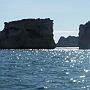 Les falaises de Lagos, vues de la chaloupe de pêcheurs